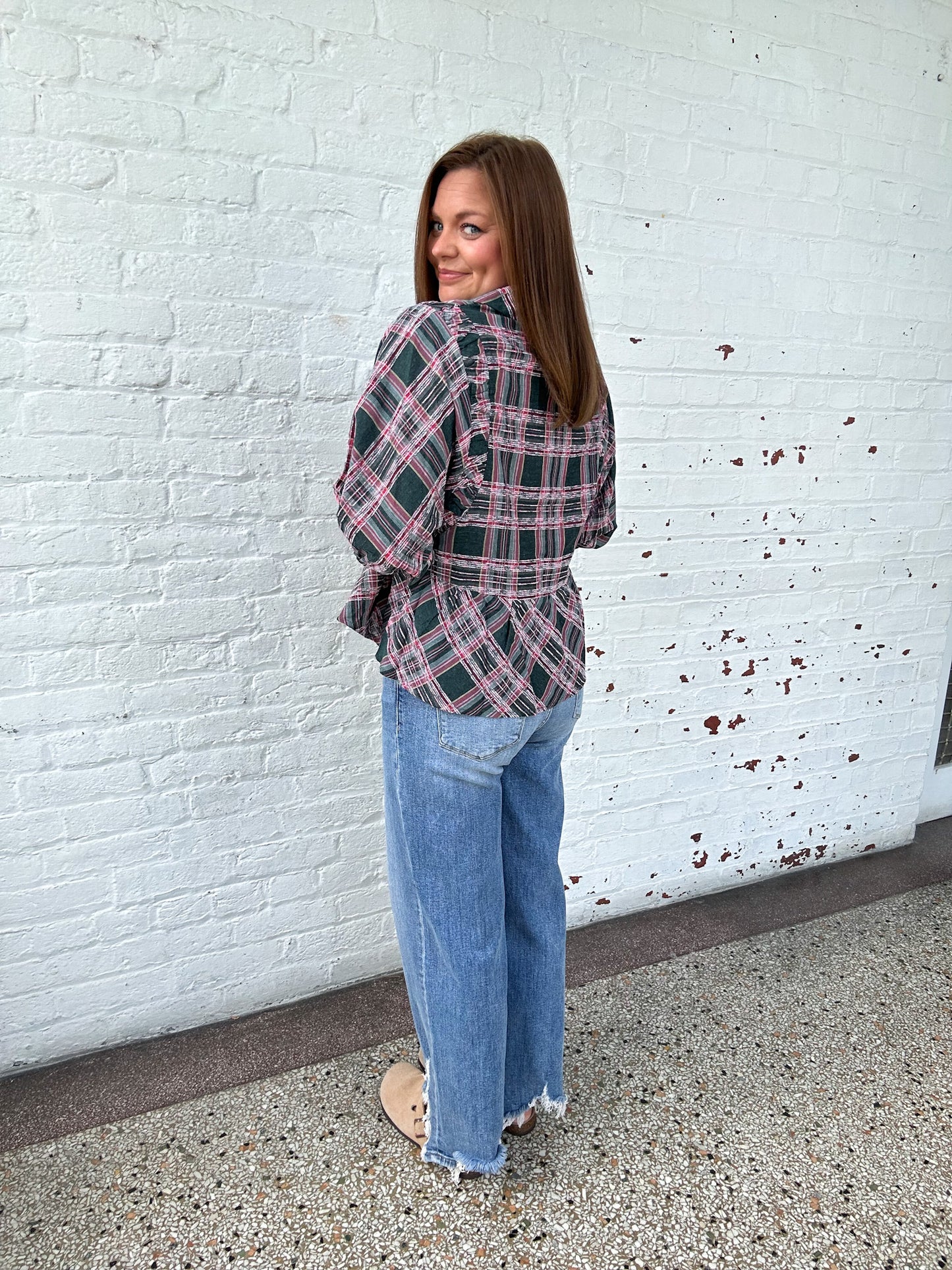PRETTY IN PLAID TOP