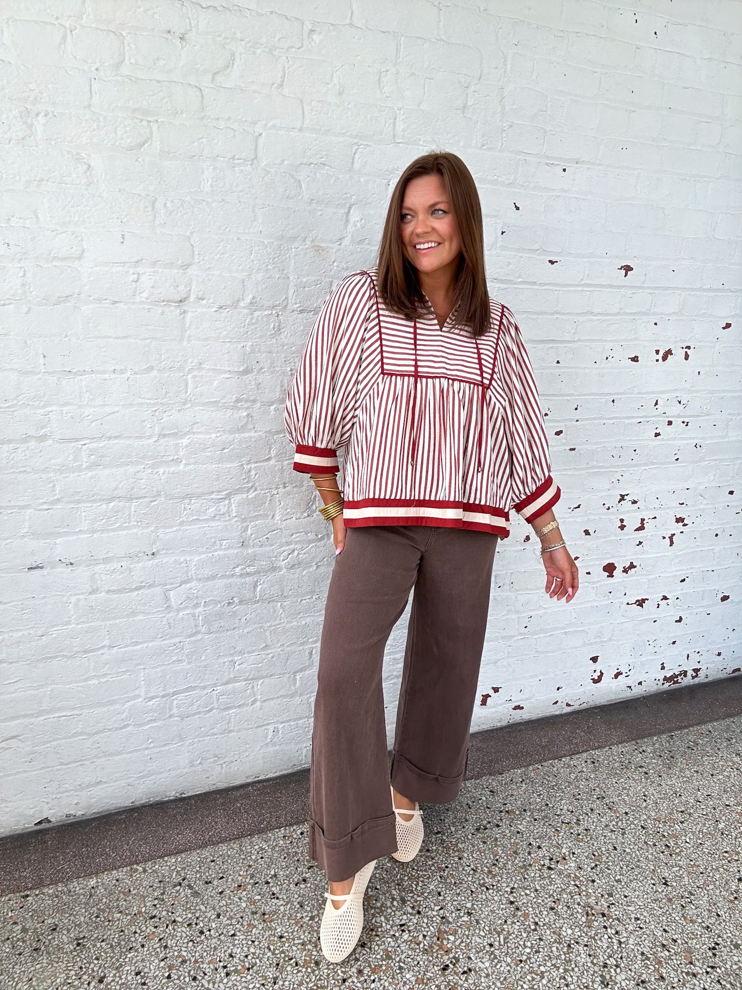 STRIPED SCARLETT TOP
