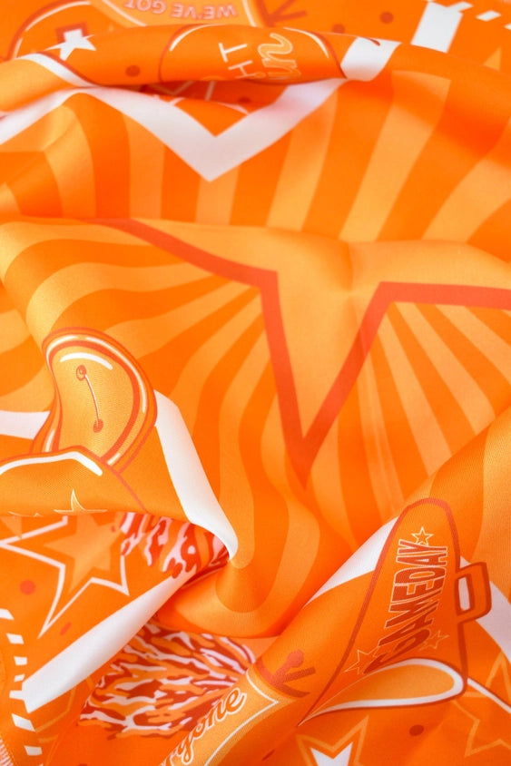 TRUE ORANGE FRINGED SPIRIT SCARF