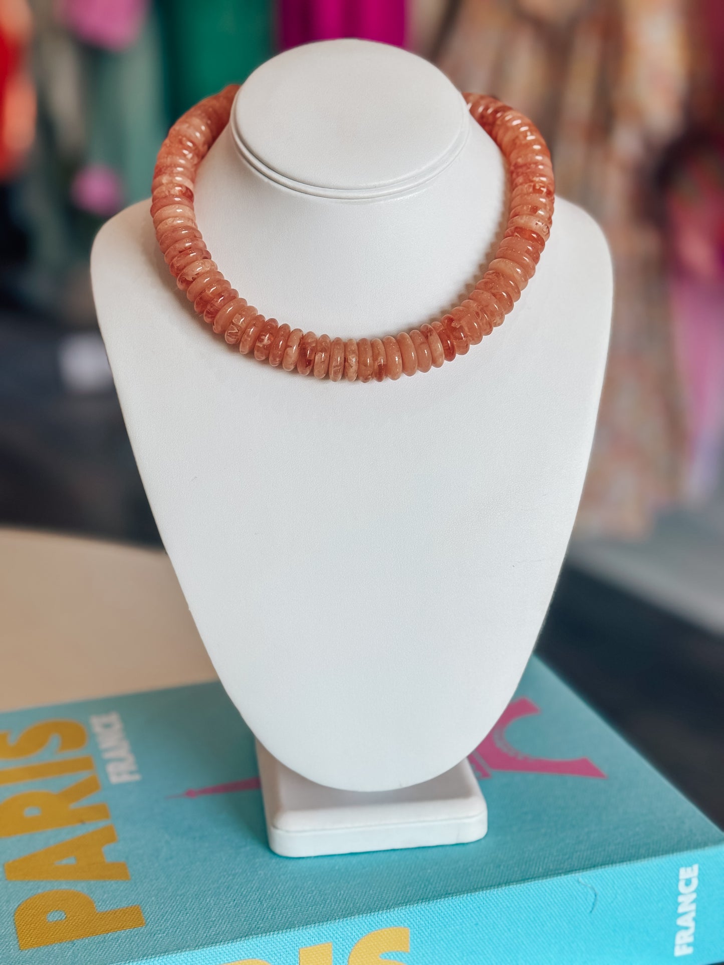 Light Brown Disk Bead Necklace