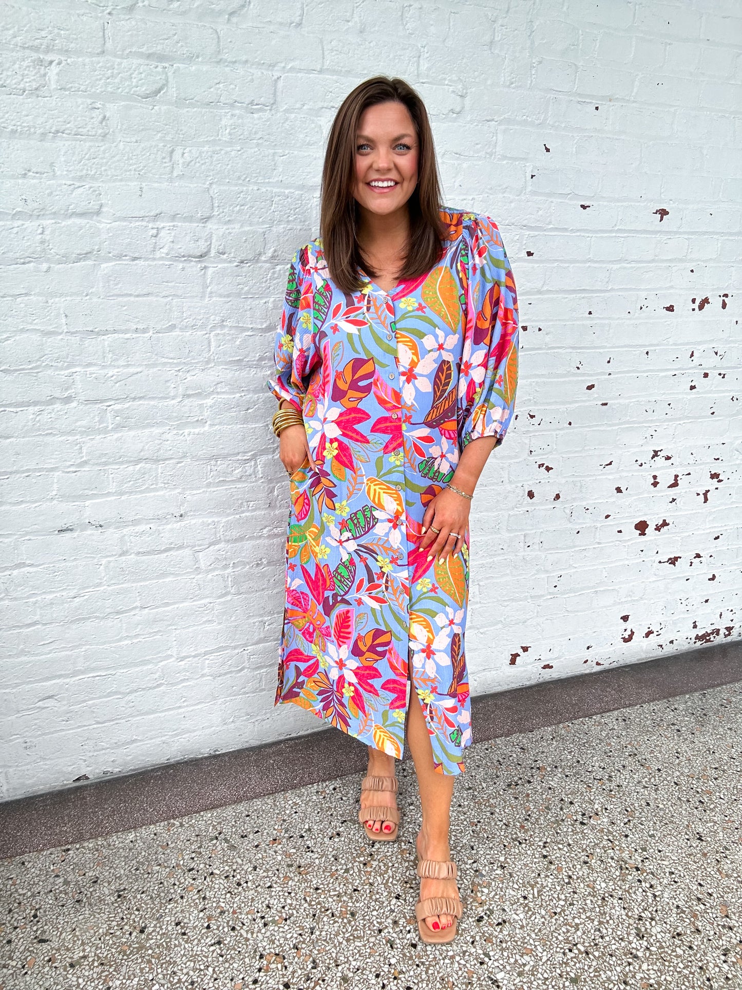 PALM OASIS MIDI DRESS