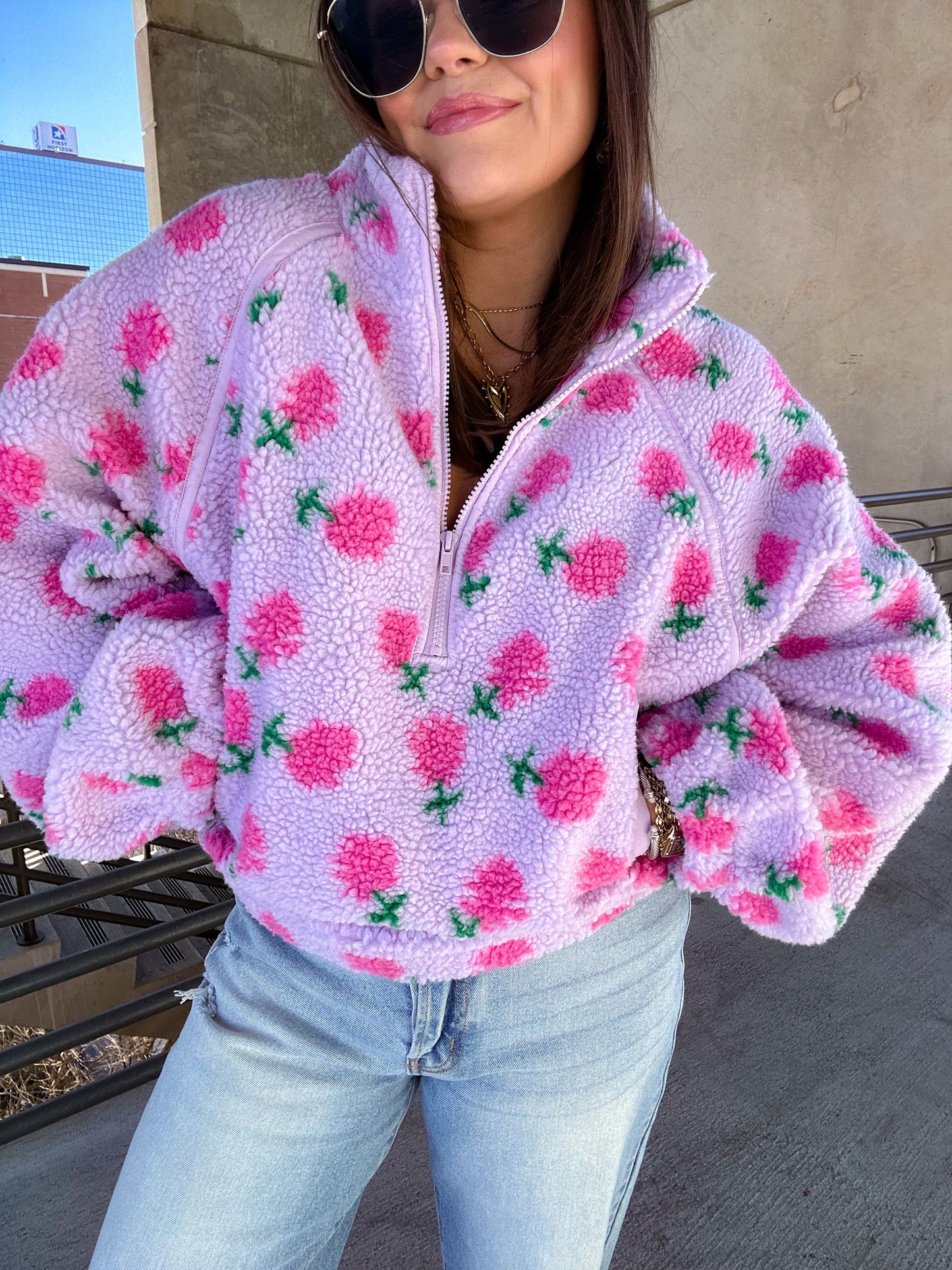 LAVENDER SHERPA PULLOVER - SIZE SMALL