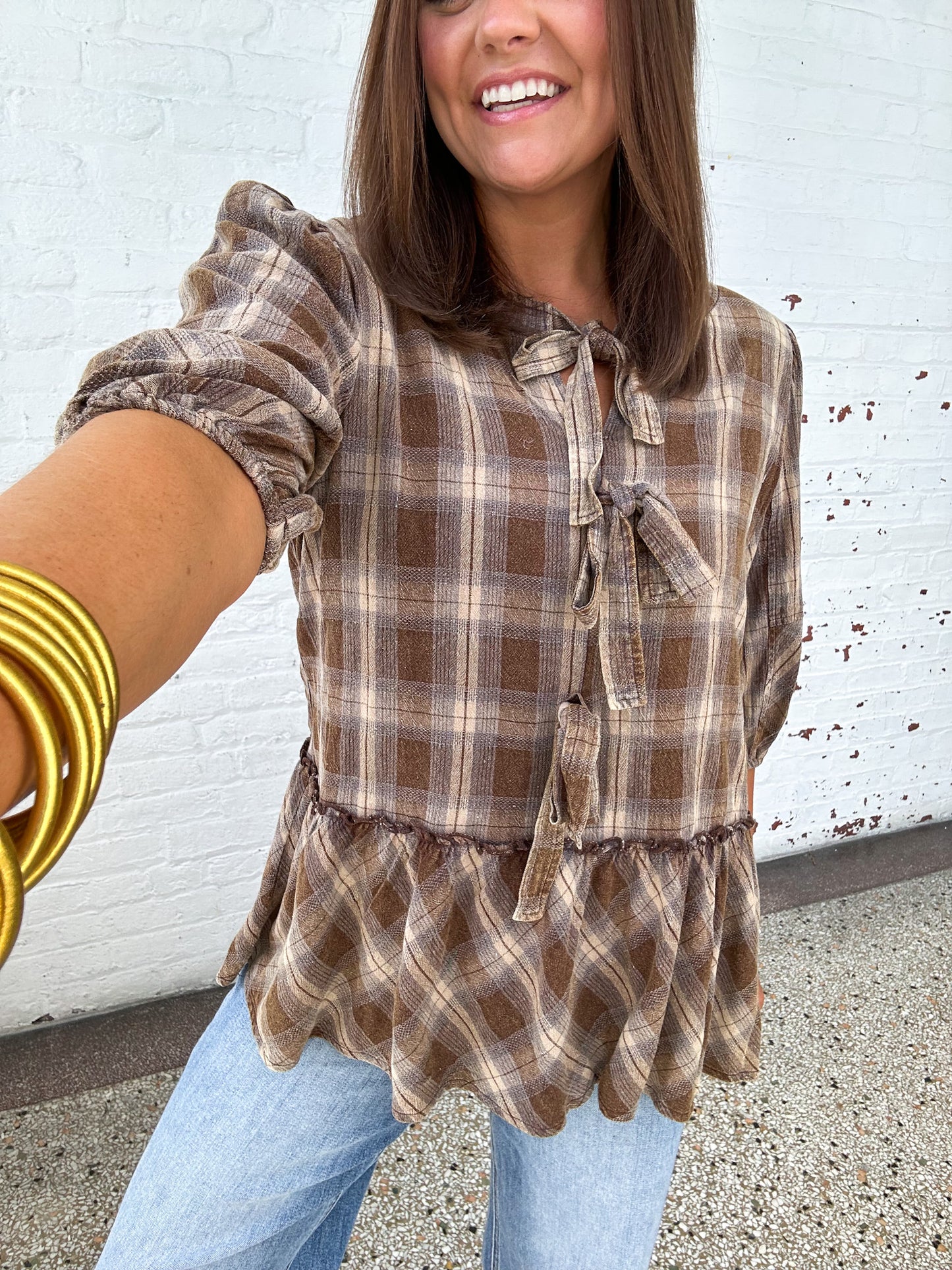 COQUETTE FLANNEL TOP