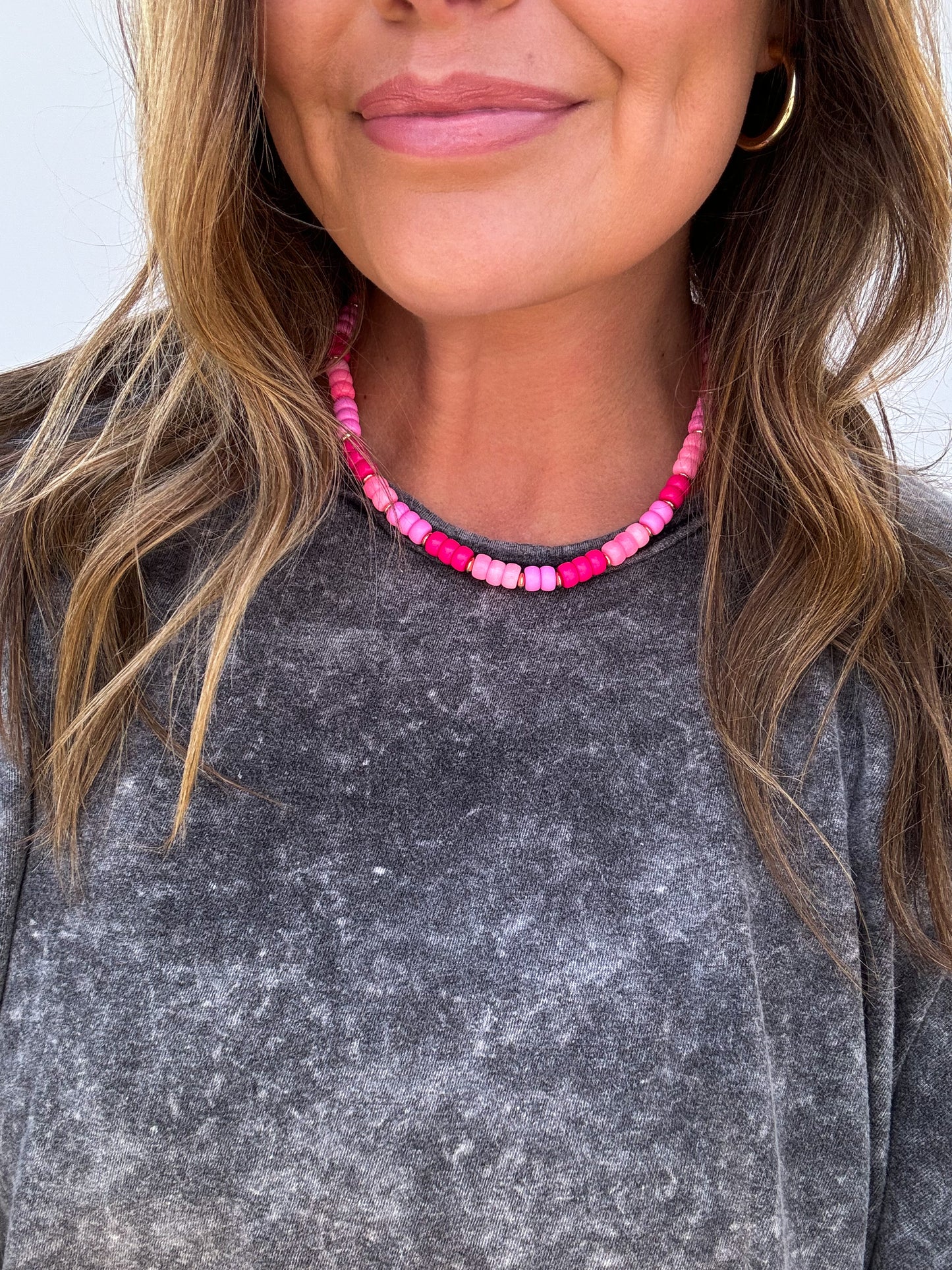 PINK BEADED NECKLACE
