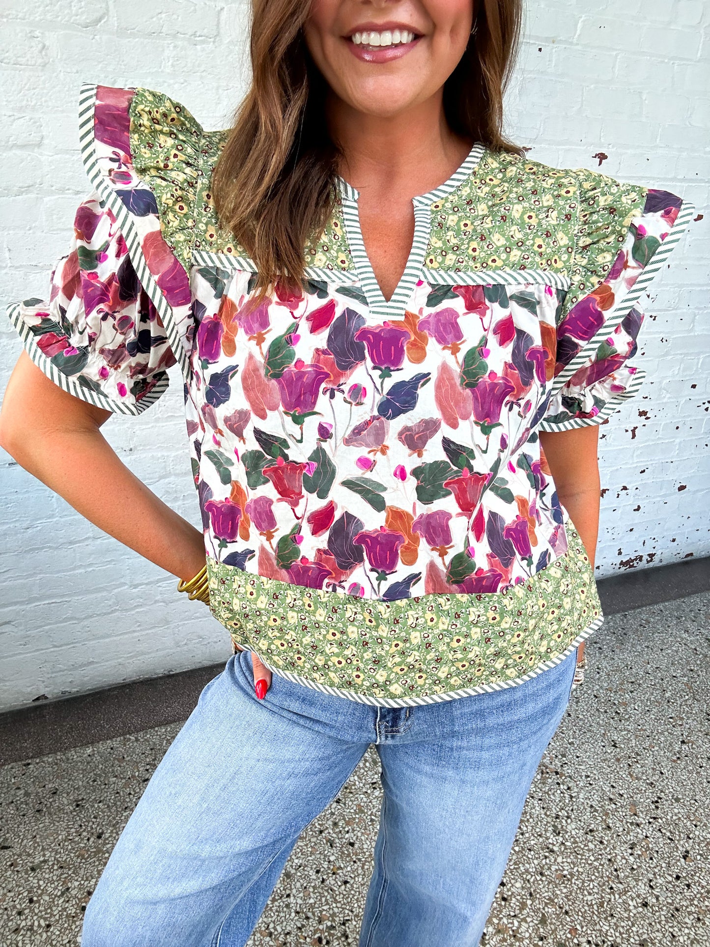 CELINE FLORAL PRINT TOP