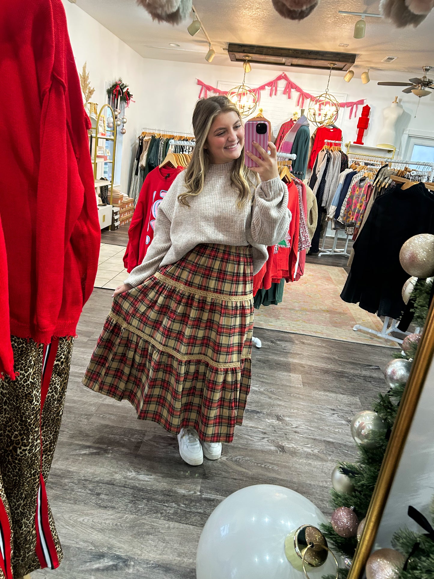 VINTAGE PLAID MAXI SKIRT