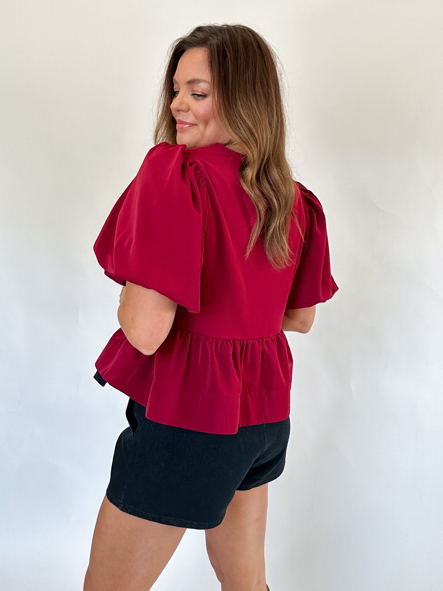 MERLOT BOW TOP - SIZE LARGE
