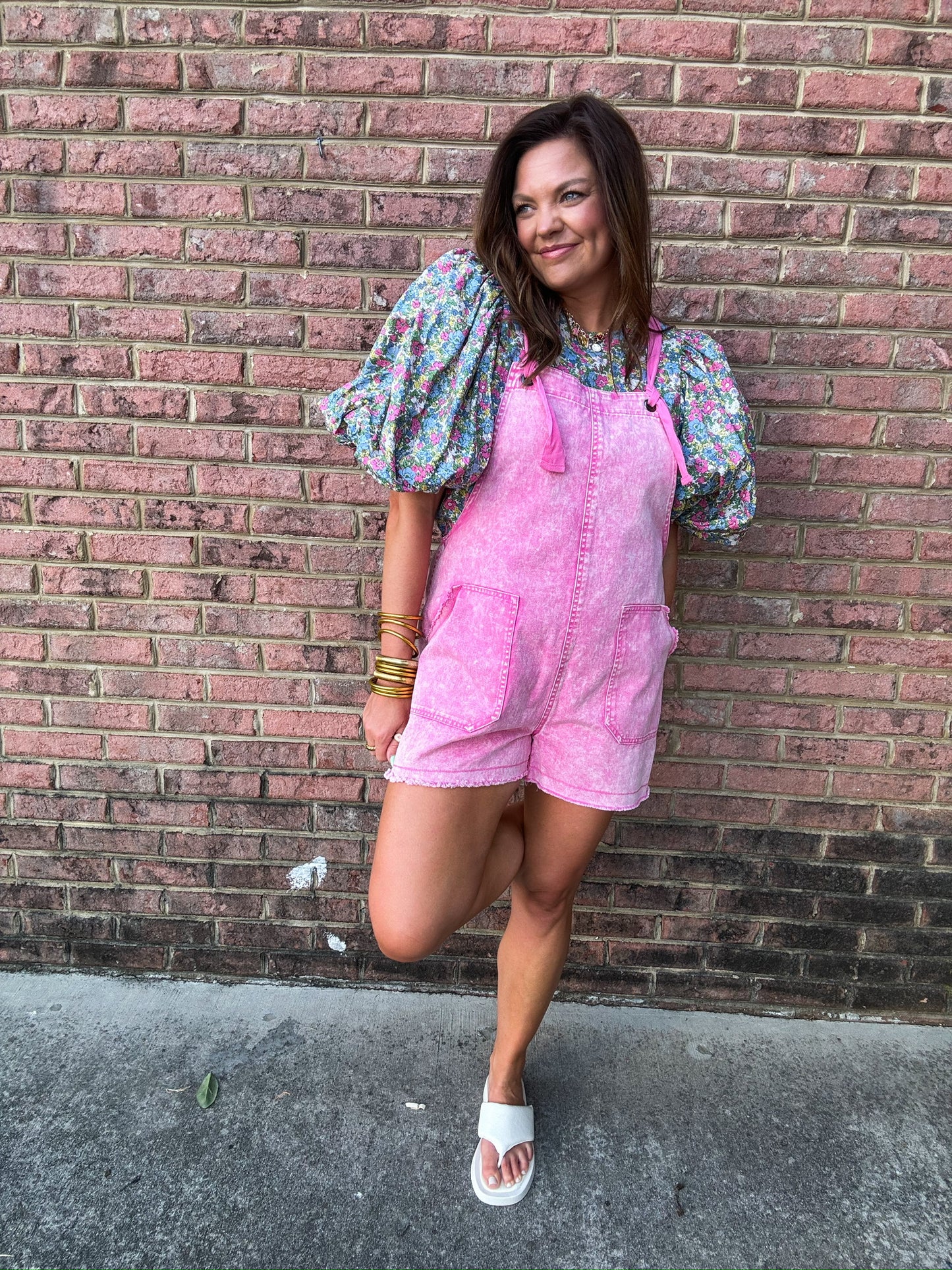 JOJO PINK OVERALLS ROMPER