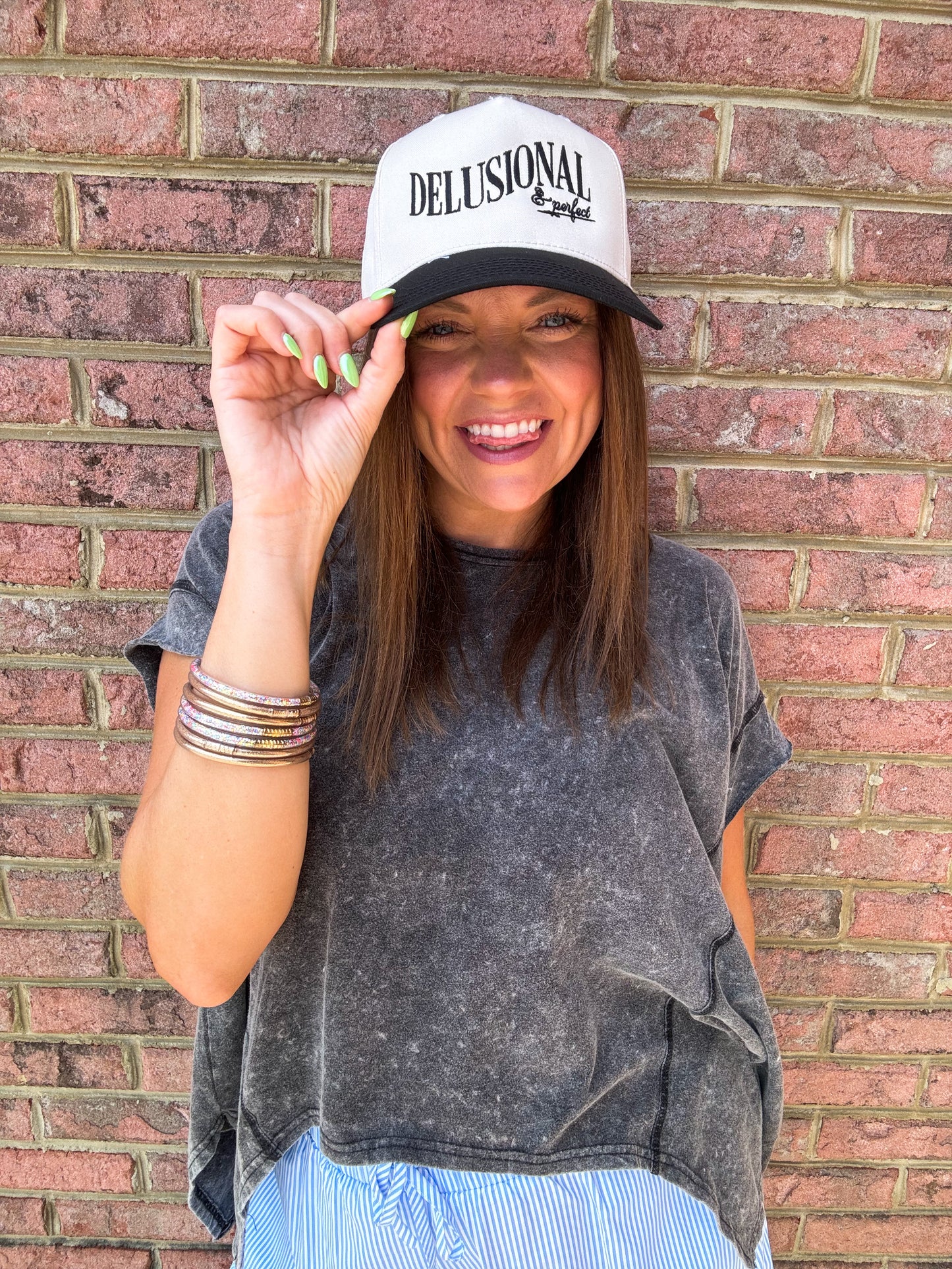 DELUSIONAL BUT PERFECT TRUCKER HAT