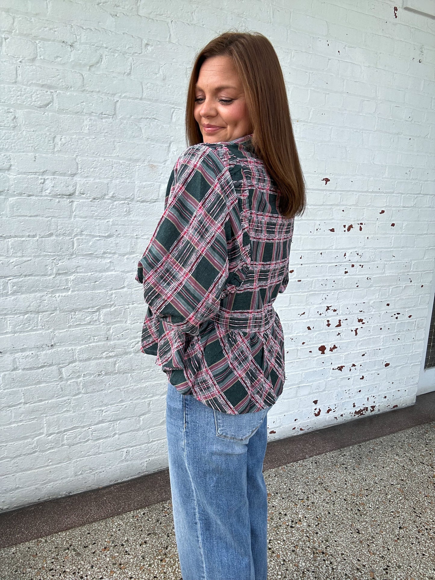 PRETTY IN PLAID TOP