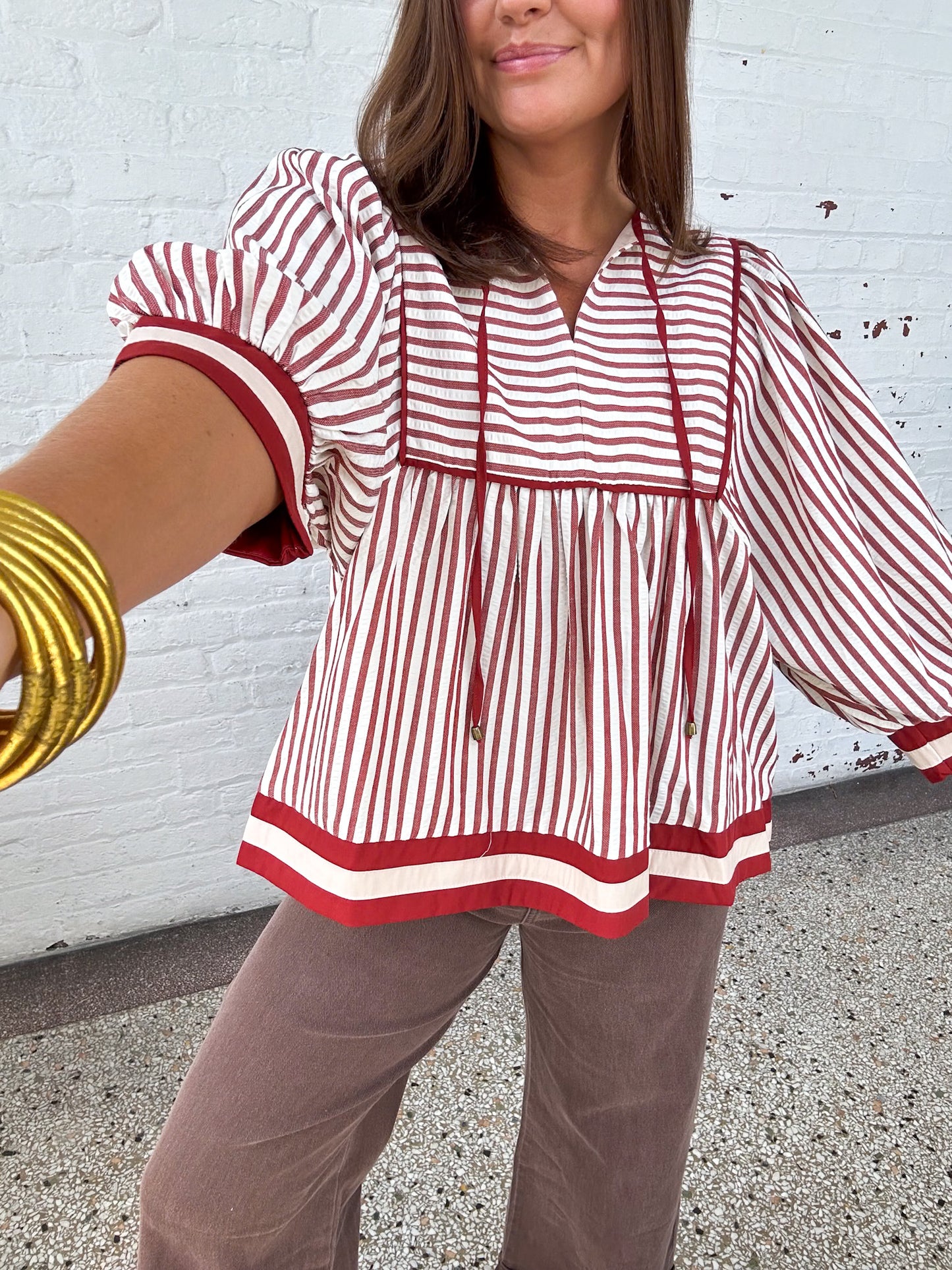 STRIPED SCARLETT TOP