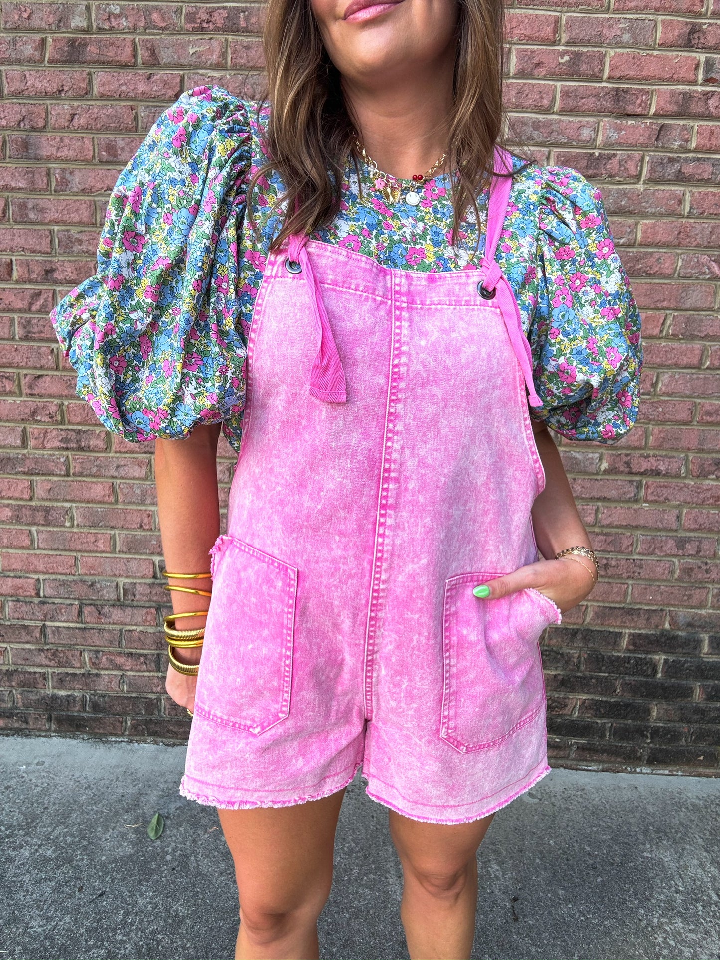 JOJO PINK OVERALLS ROMPER