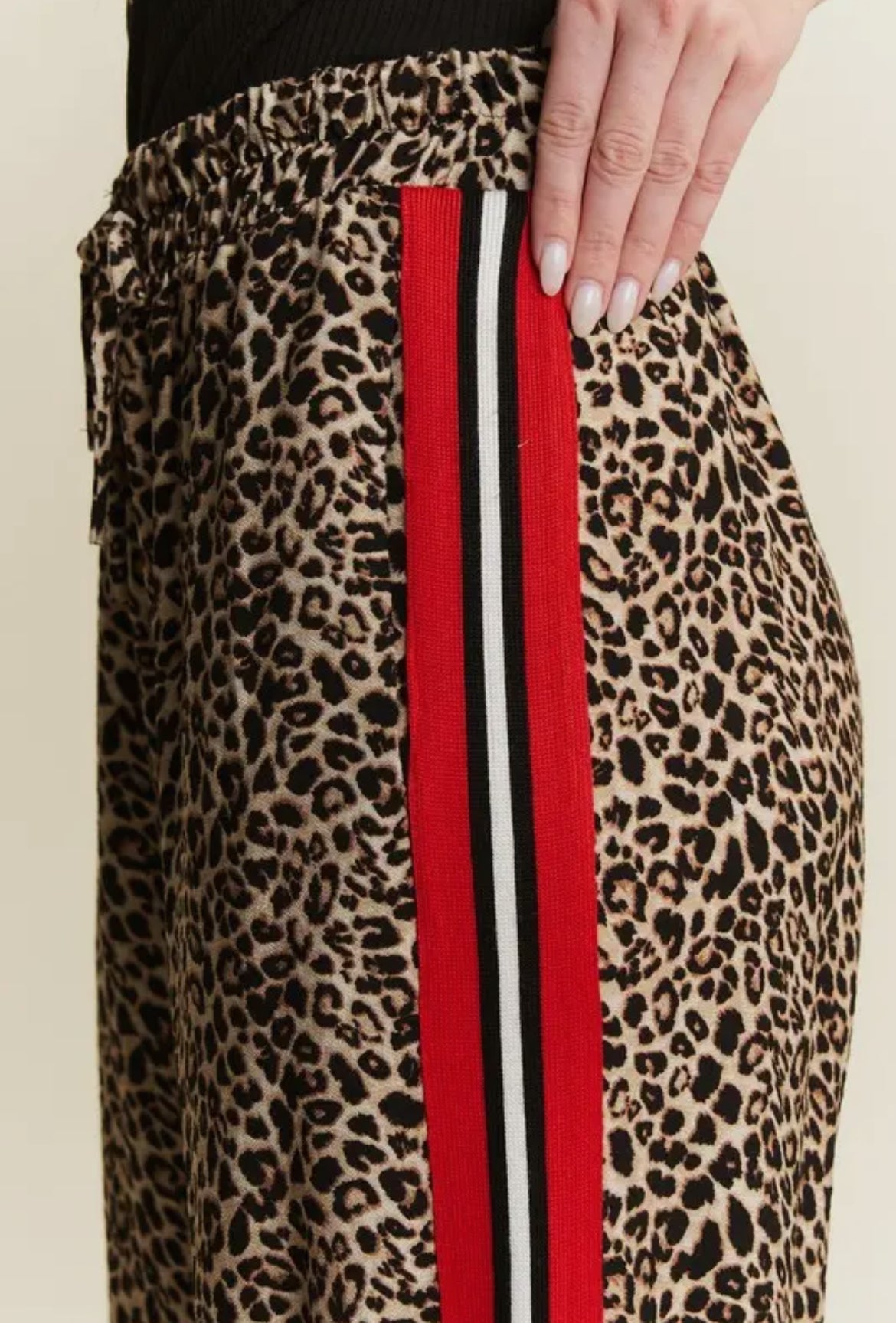 LEOPARD WIDE LEG PANTS
