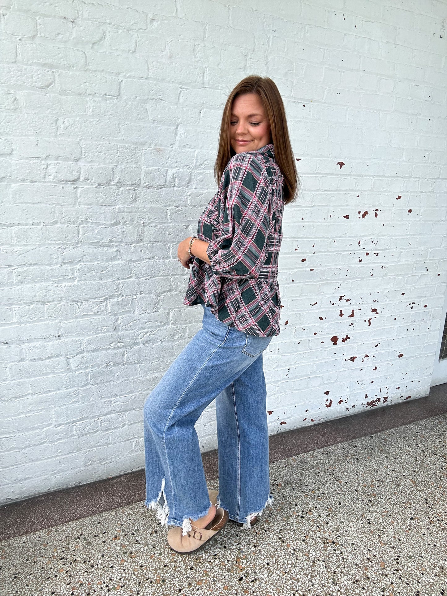 PRETTY IN PLAID TOP