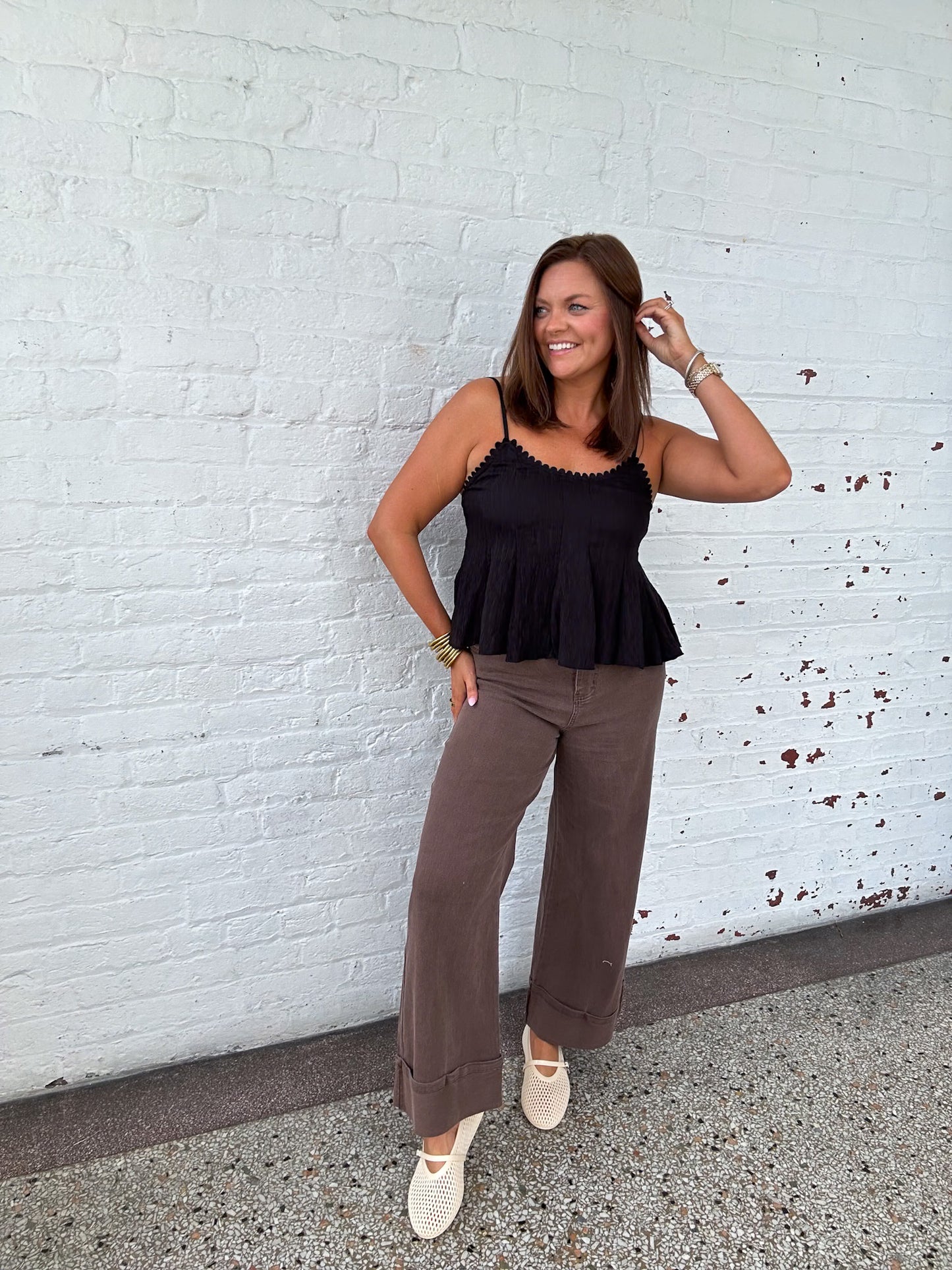 COCO WIDE LEG DENIM PANTS