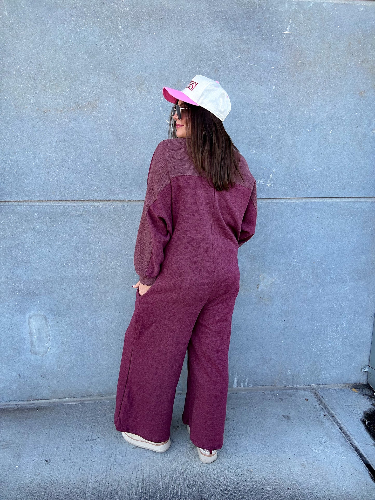 BURGUNDY JUMPSUIT
