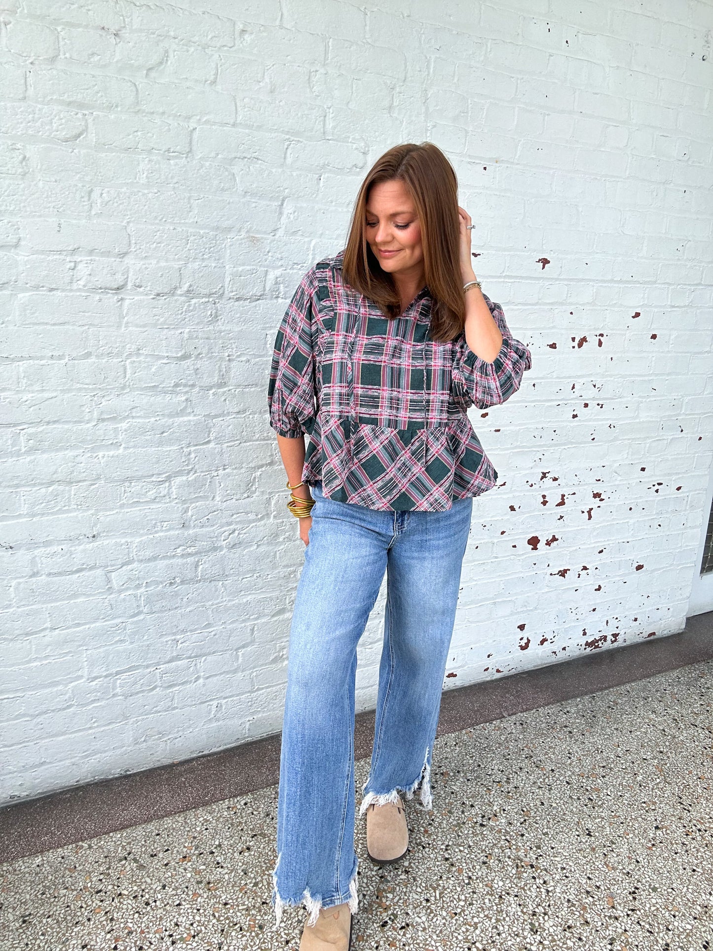 PRETTY IN PLAID TOP