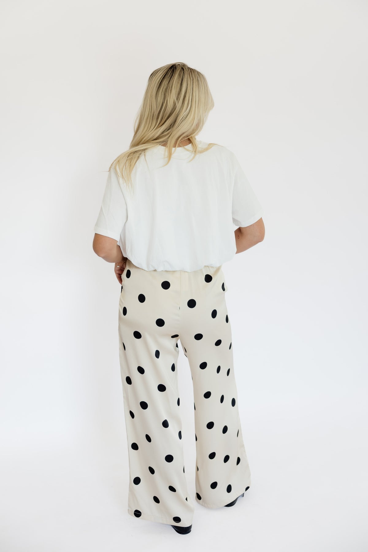 POLKA DOT SATIN TROUSER PANTS