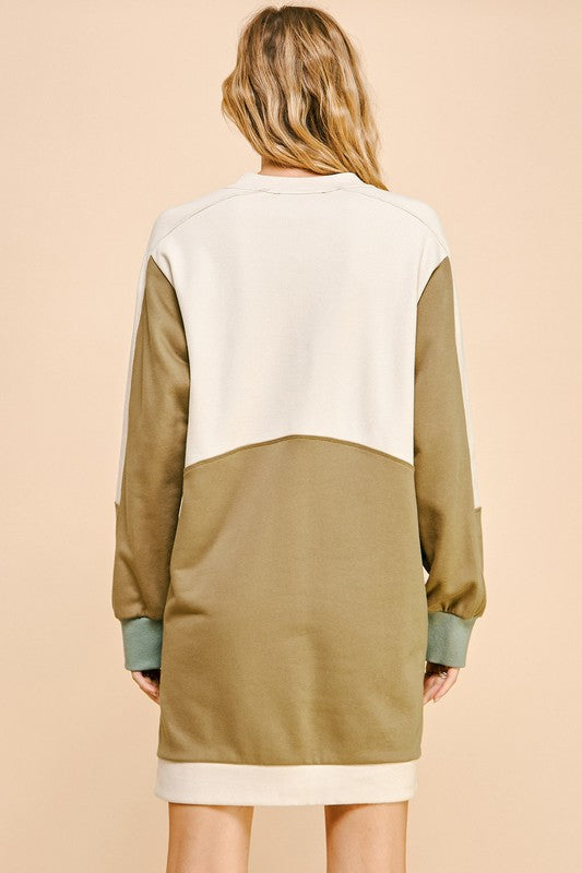 COLORBLOCK SWEATSHIRT DRESS