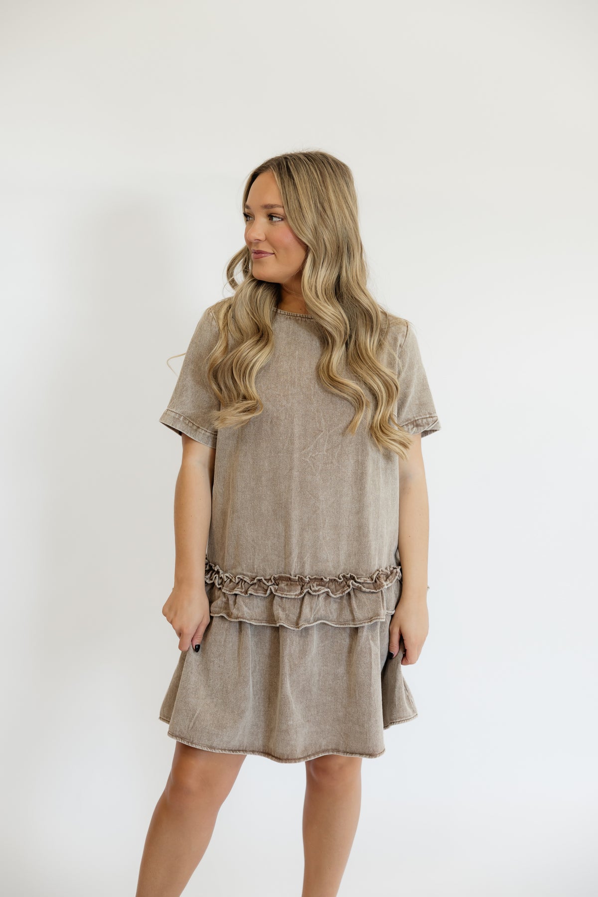 TOASTED TAUPE MINI DRESS
