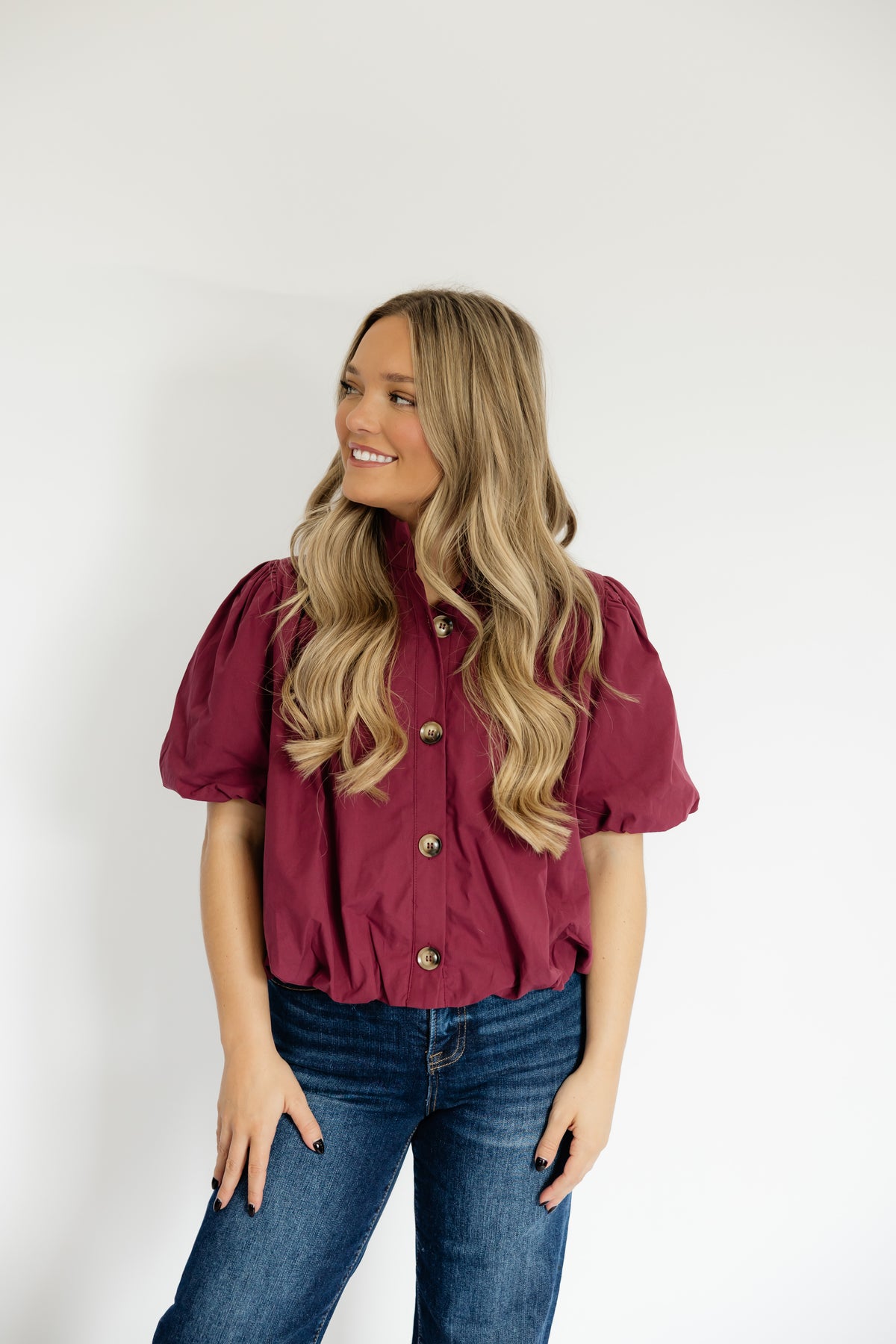MAROON BUBBLE TOP