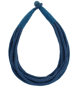 MULTI STRAND ROPE NECKLACE - NAVY