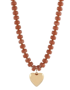 PUFFY HEART BEADED NECKLACE