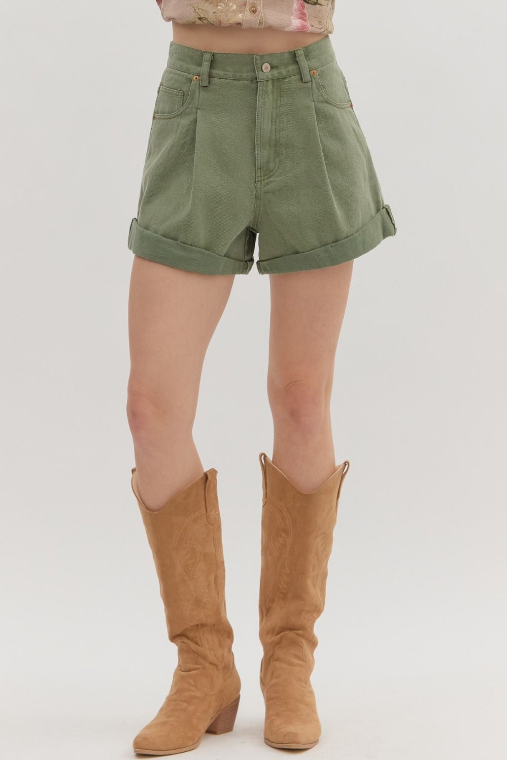 FOREST CUFF DENIM SHORTS