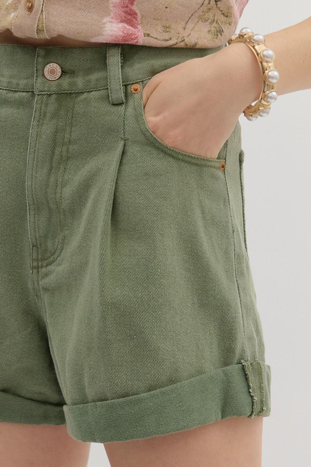FOREST CUFF DENIM SHORTS