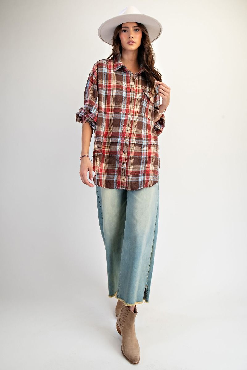 FIRESIDE FLANNEL OVERSIZED TOP