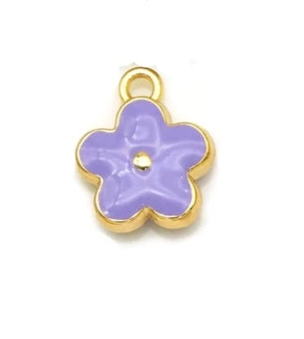 Purple Enamel Flower Charm