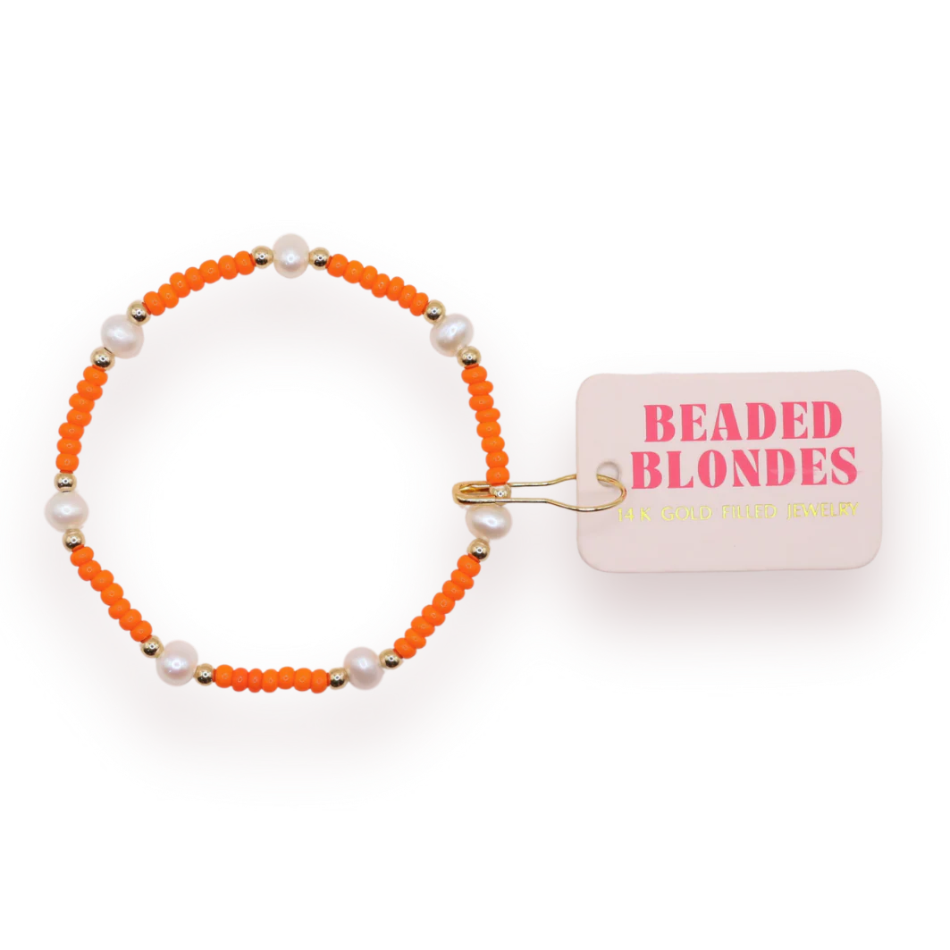 Orange Pearl Bracelet