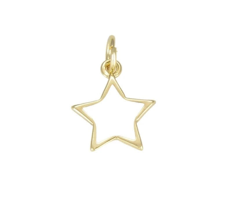 White Enamel Star Charm (Large)
