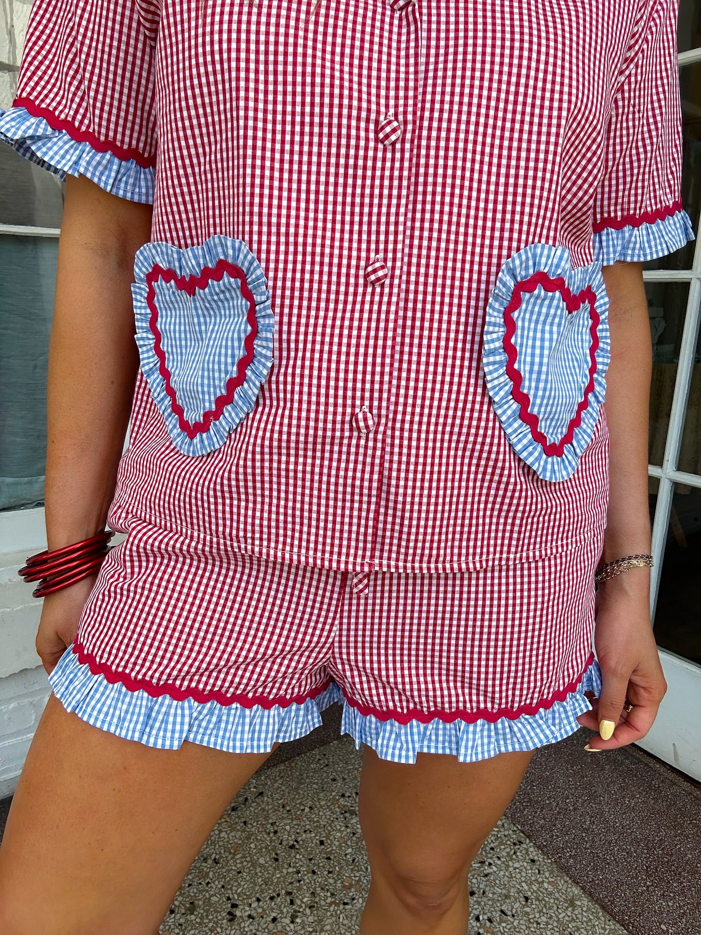 GINGHAM HEART SET