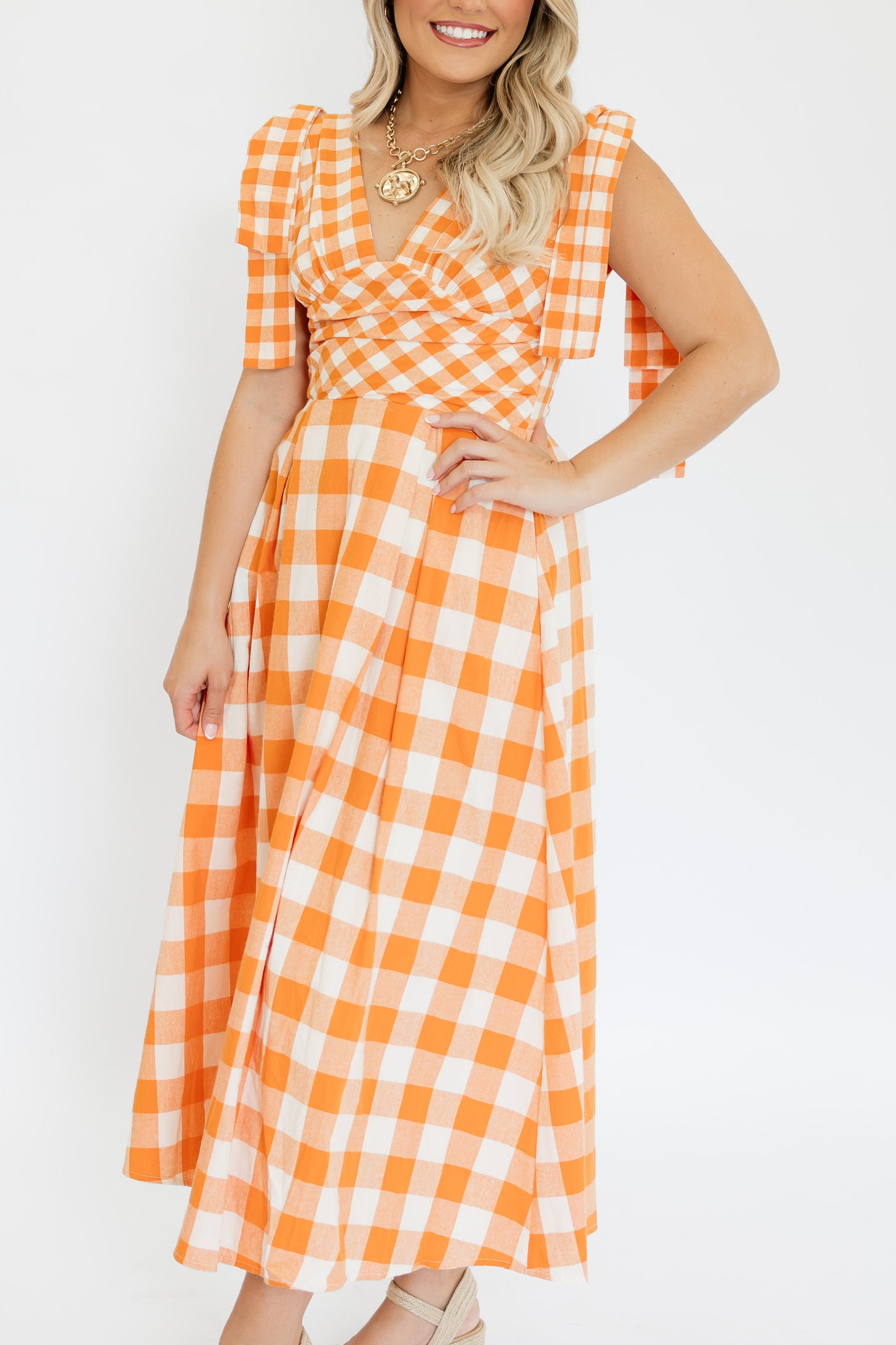 CHECKED IN MAXI DRESS