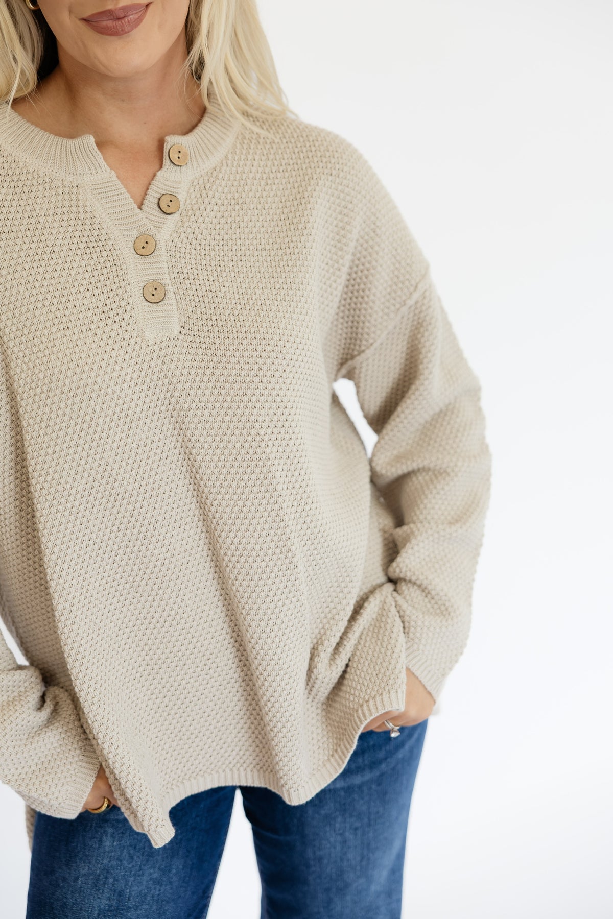 LAYER UP SWEATER - STONE