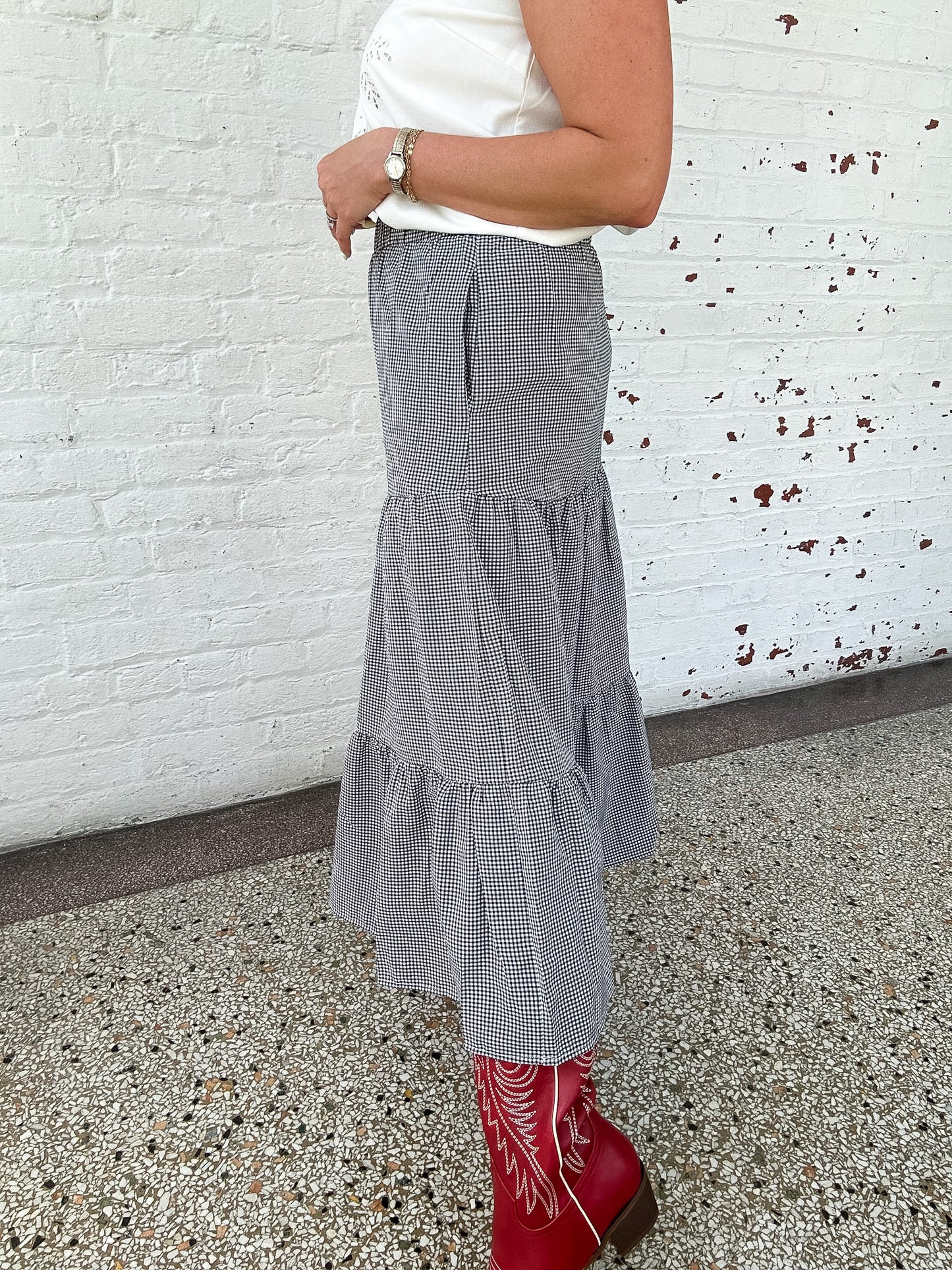 GRACIE GINGHAM MAXI SKIRT
