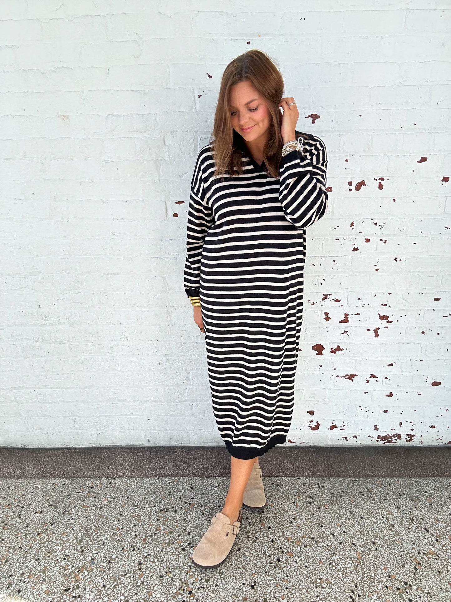 STRIPED SWEATER DRESS