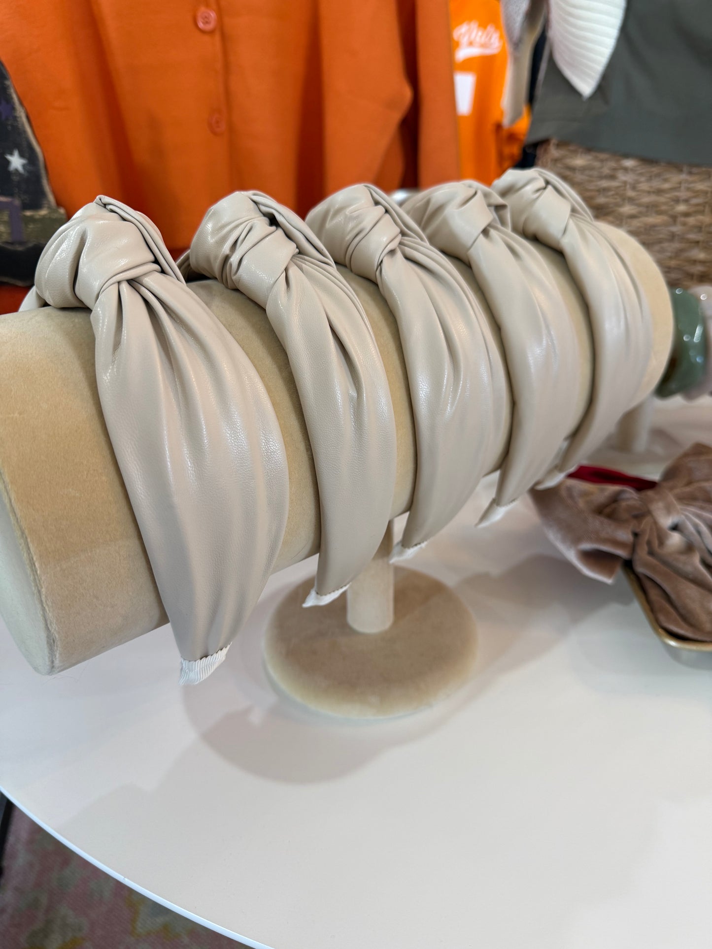 LEATHER HEADBAND - IVORY