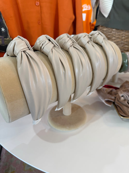LEATHER HEADBAND - IVORY