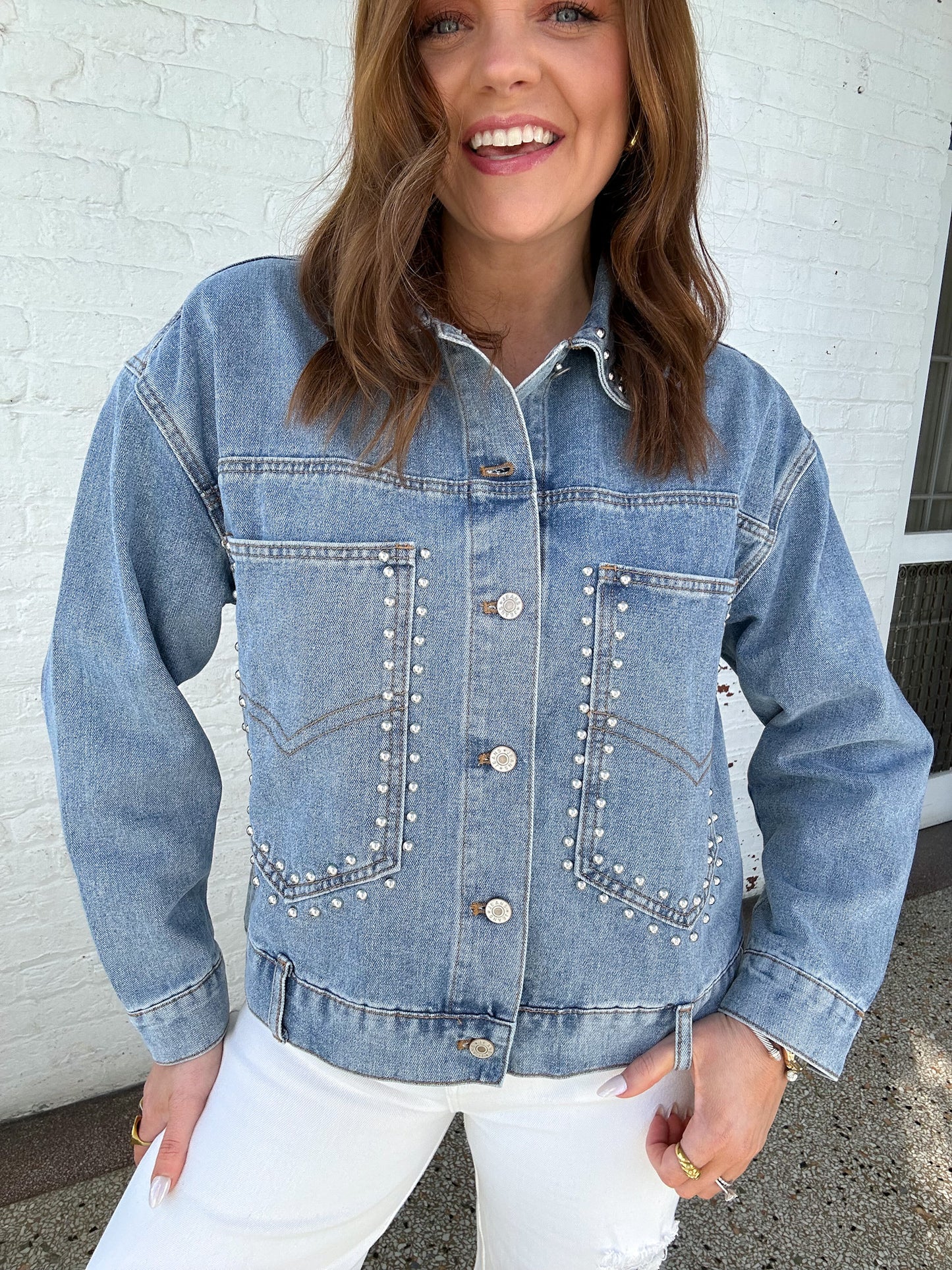 SO STUDDED DENIM JACKET