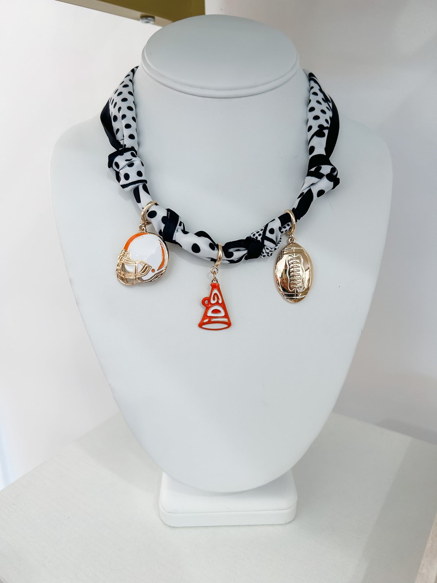 GO TEAM SCARF CHARM NECKLACE