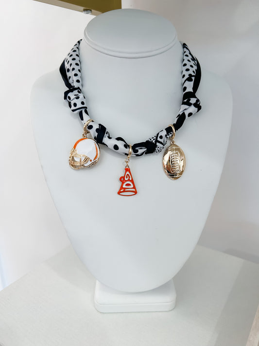 GO TEAM SCARF CHARM NECKLACE