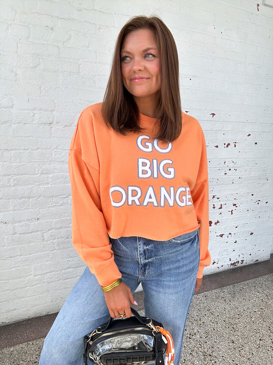 GBO CHENILLE CROPPED LONG SLEEVE TOP