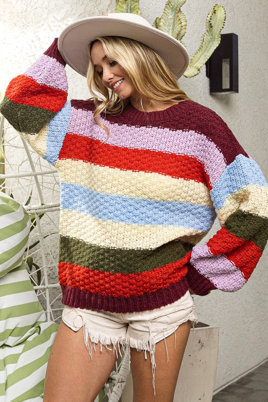 CECE COLORBLOCK SWEATER