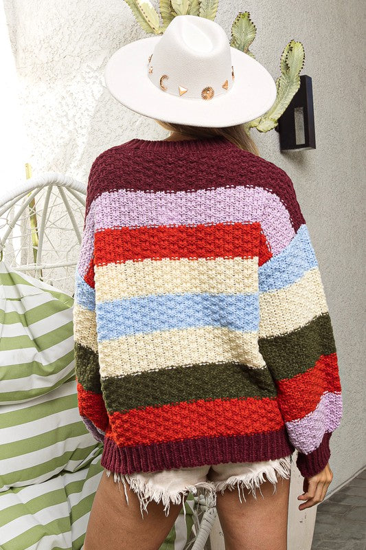 CECE COLORBLOCK SWEATER