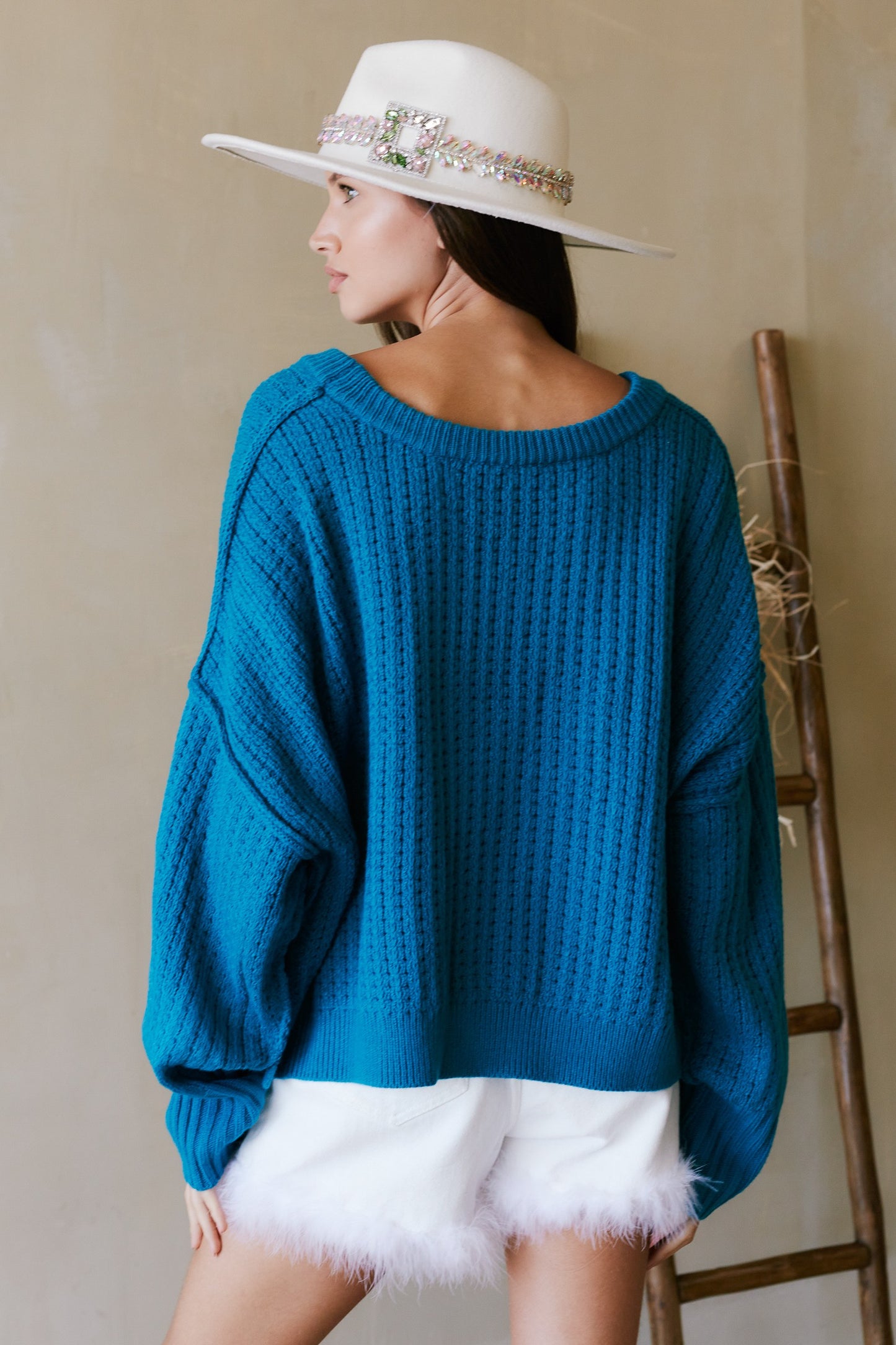 TEAL ME ABOUT IT SWEATER