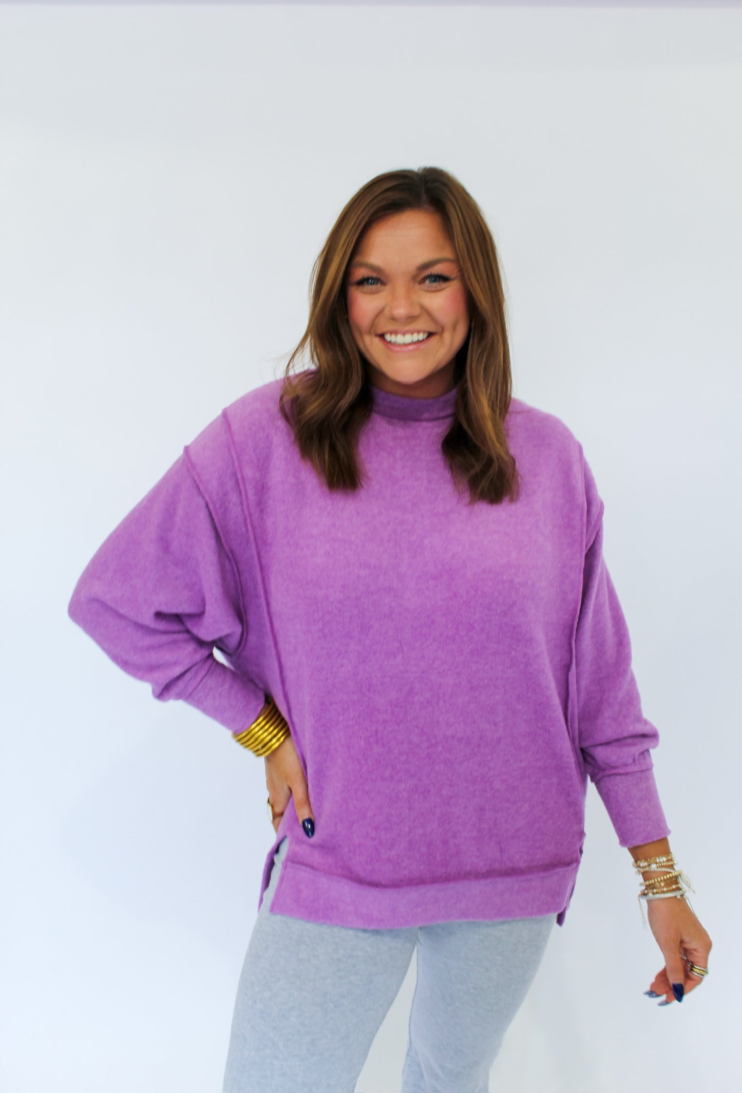 COZY ON PULLOVER - VIOLET