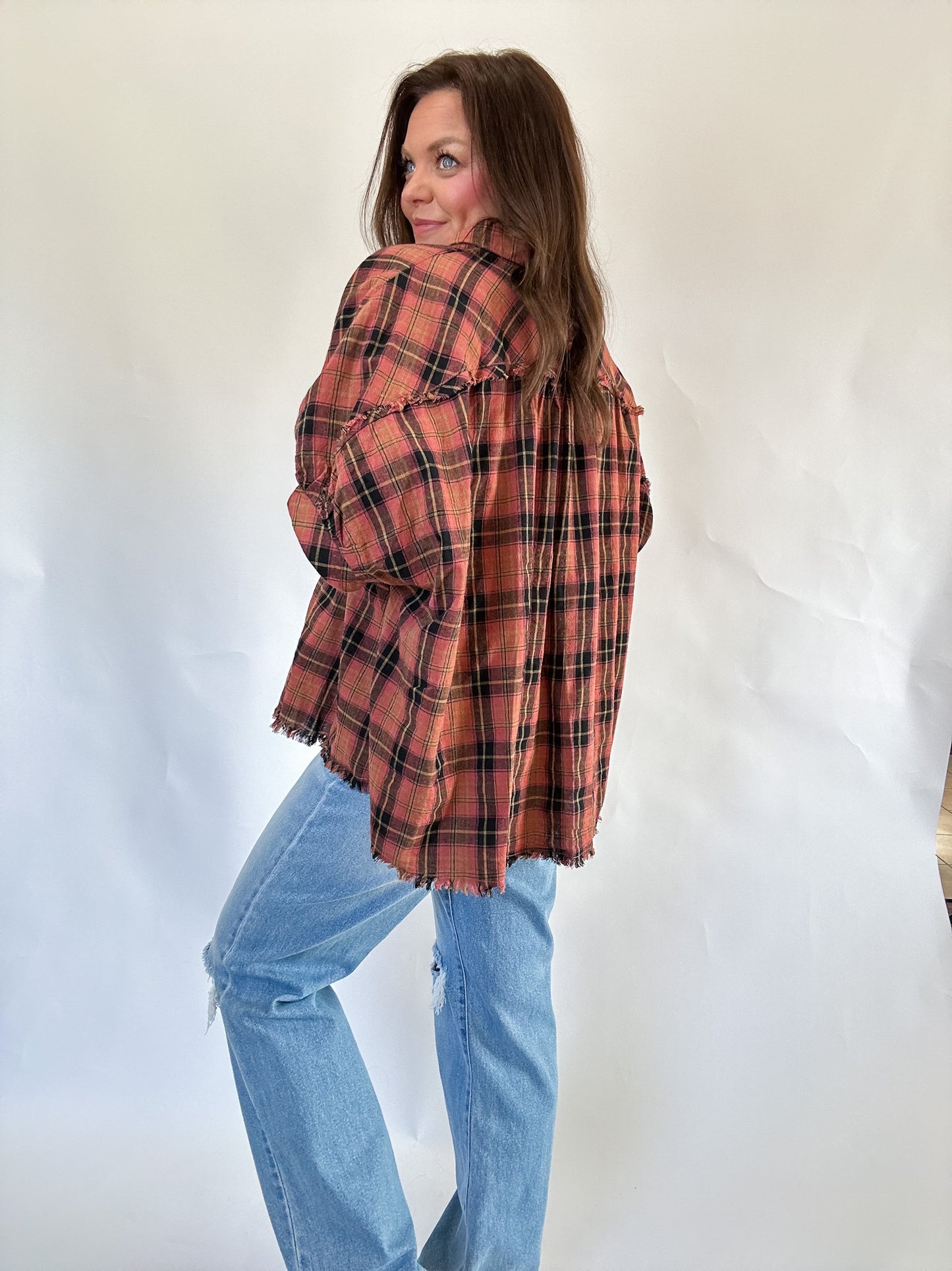 JEAN ROSE PLAID TOP