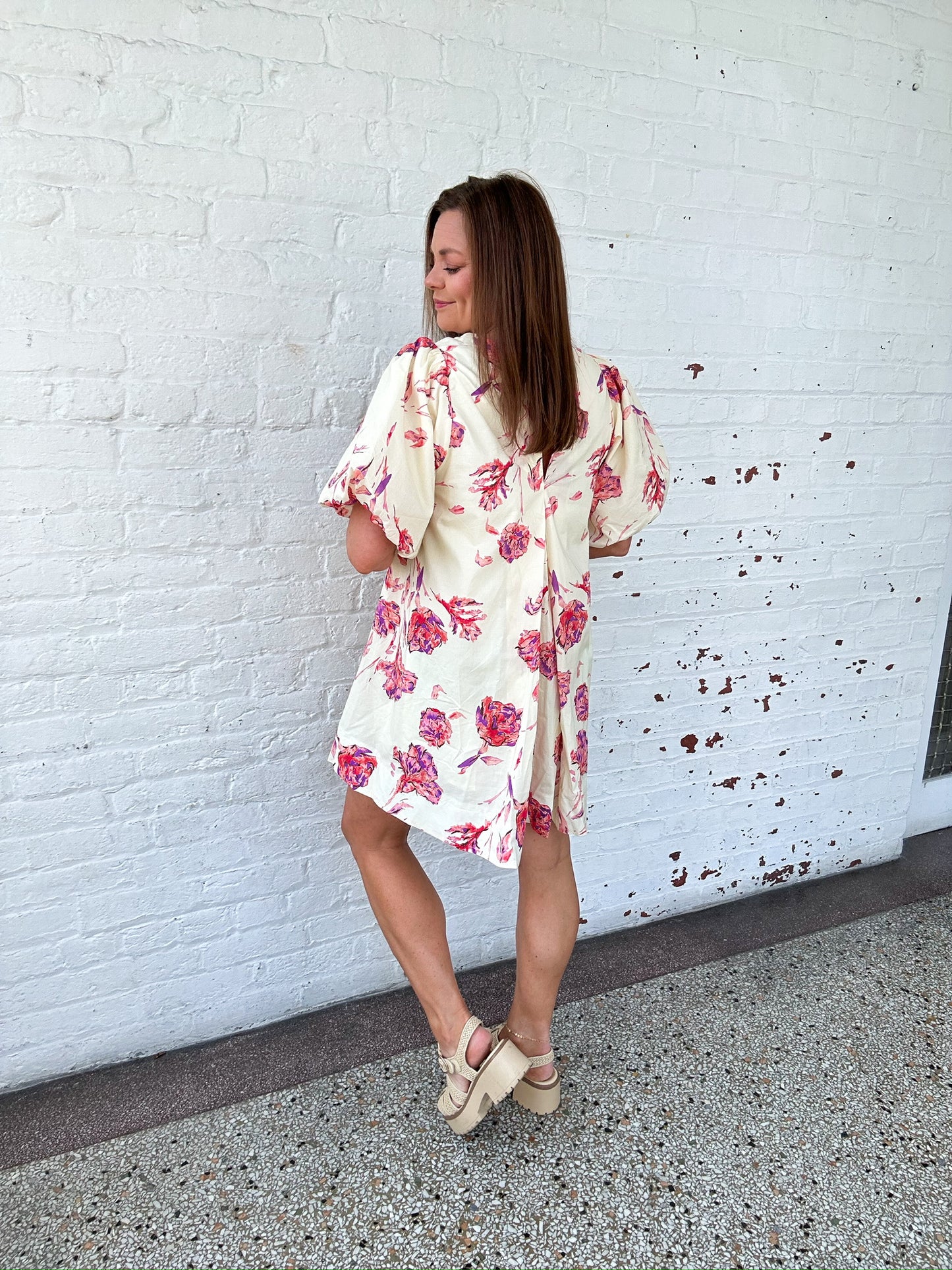 WATERCOLOR FLORALS MINI DRESS